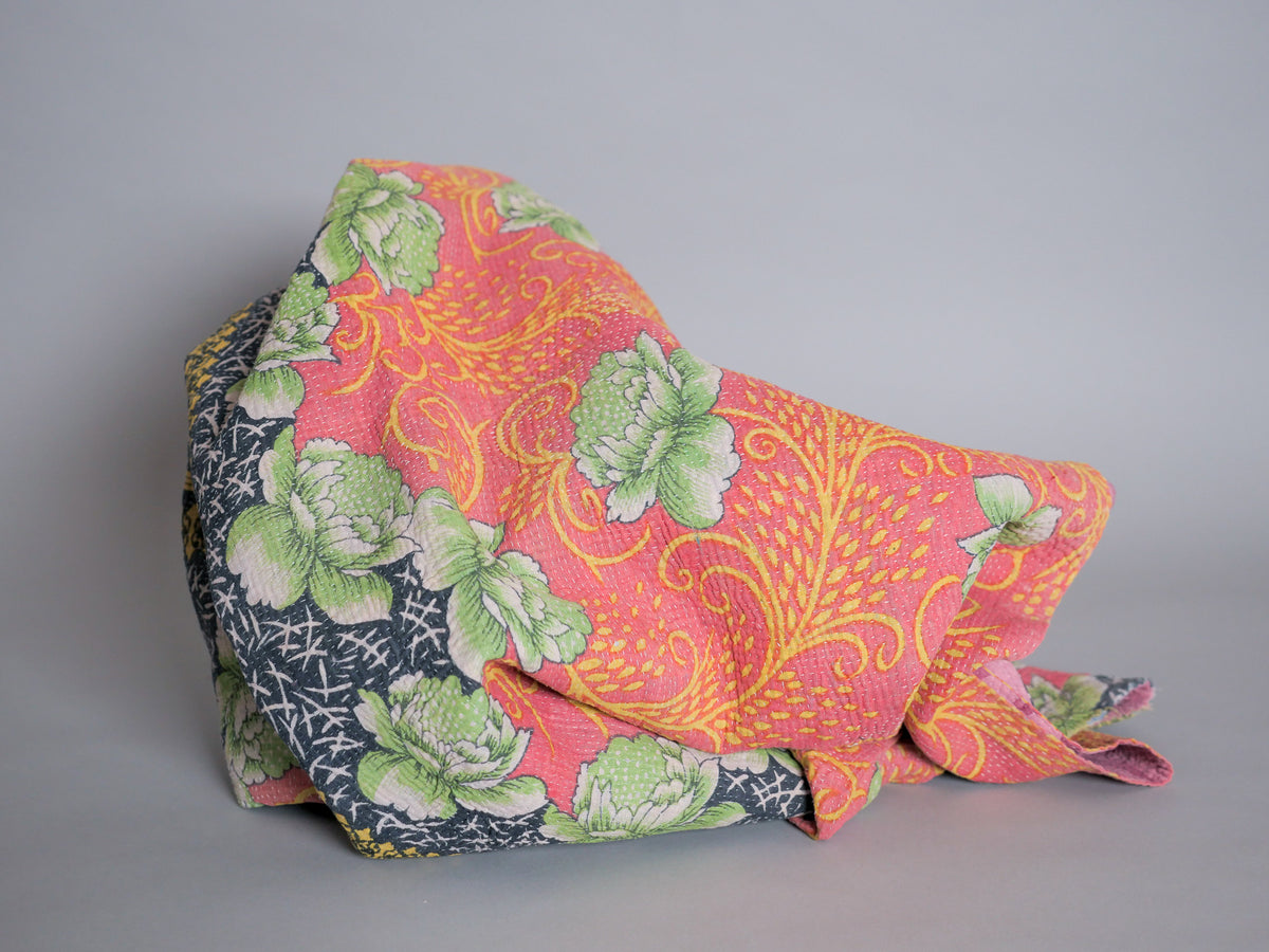 Vintage kantha plaid en coton recyclé Main image