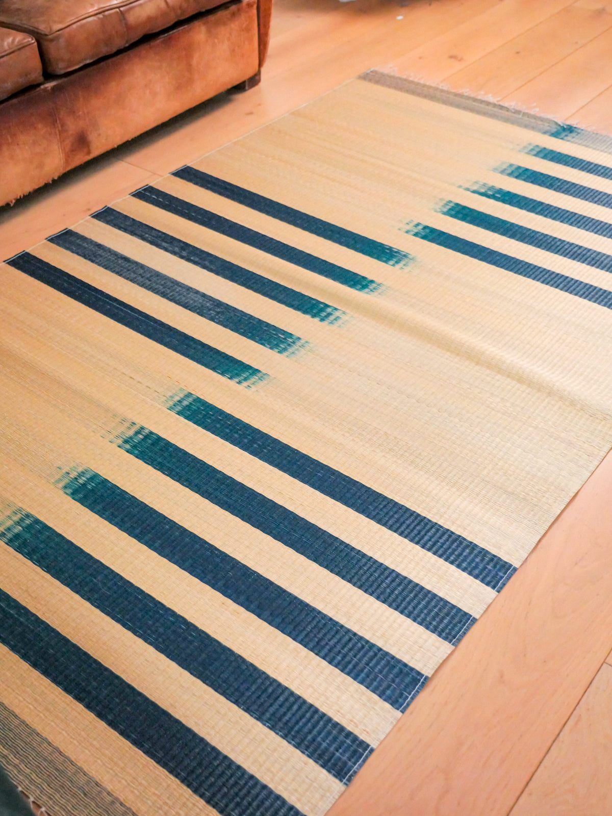 River Mat, handwoven river rush rug