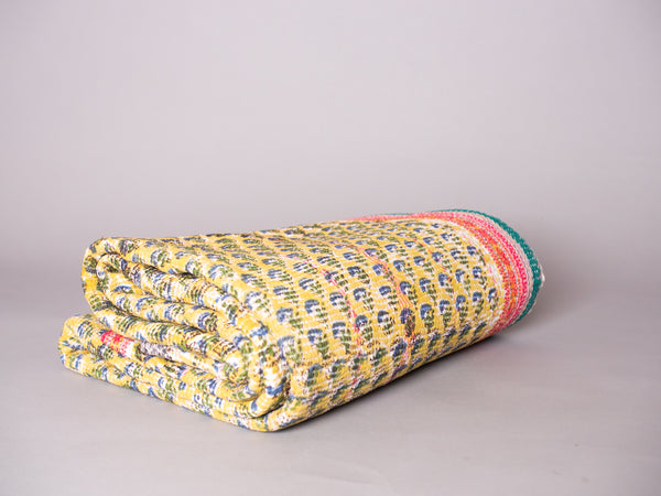 Vintage Block Printed Kantha Cornflowers No.1