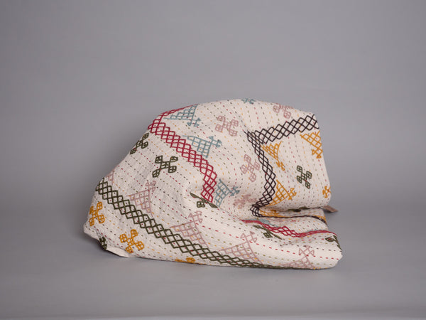 Couverture brodé à la main, coton Rabari 