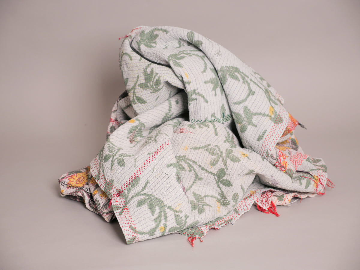 Couverture kantha vintage imprimé