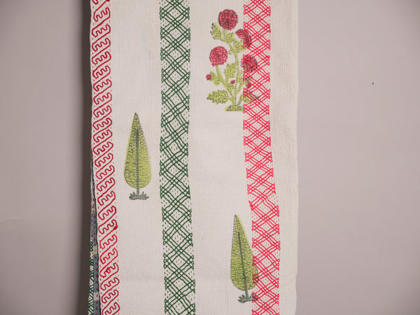 Couverture brodé main, motif cypress 