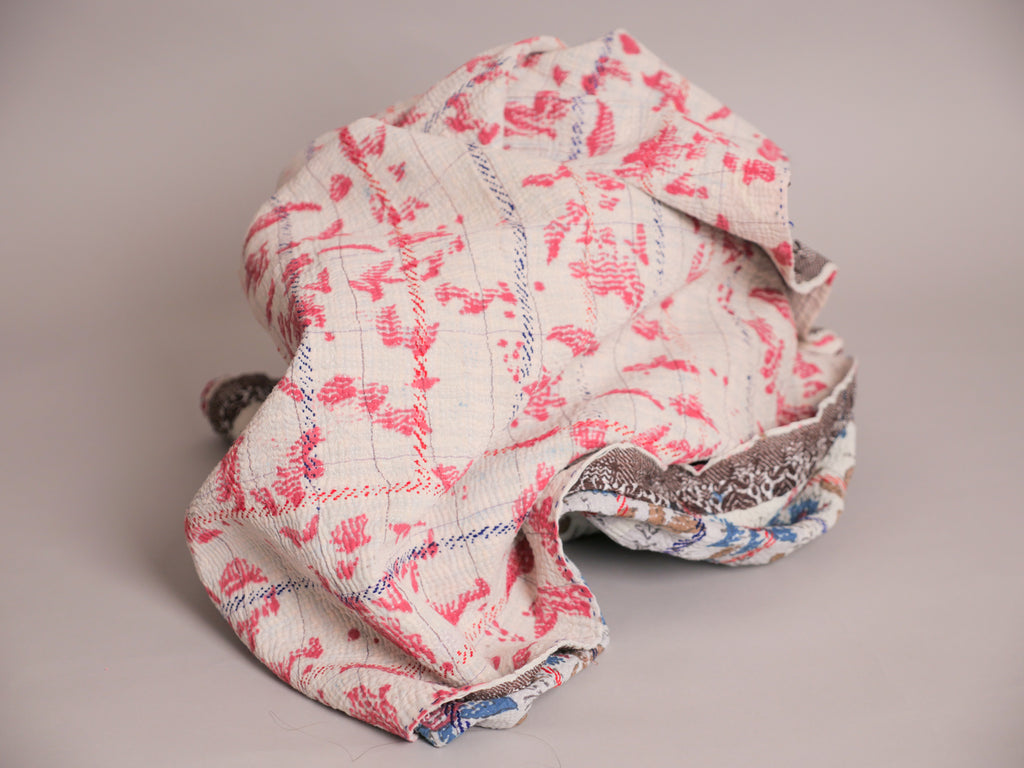 Vintage Block Printed Kantha Daisy 1