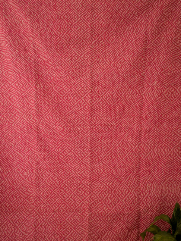 Kantha sari bedspread No.115 "Raspberry", hand-embroidered recycled cotton
