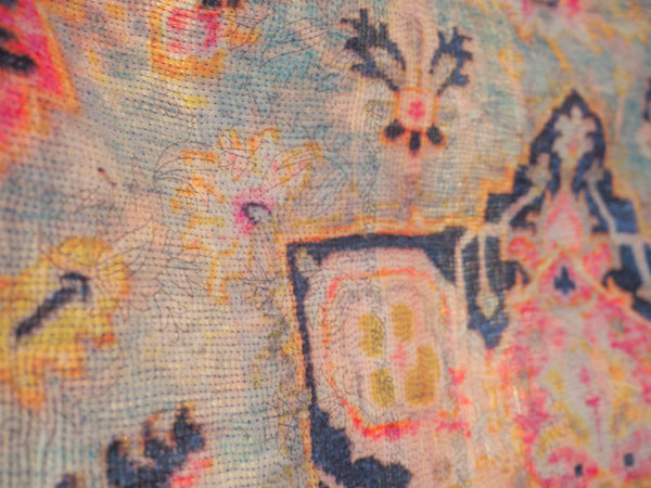Kantha brodé main imprimé.