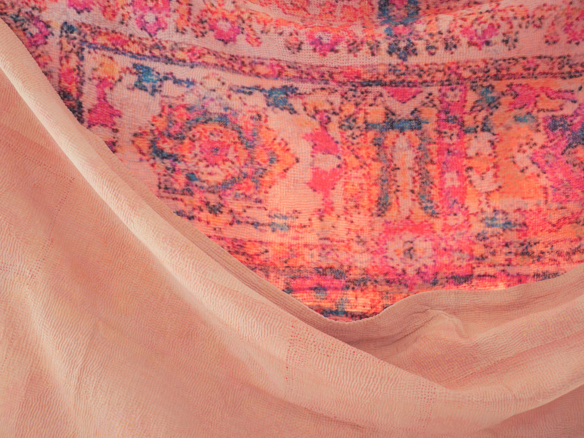 Vintage tapestry kantha, bedspread hand-embroidered cotton