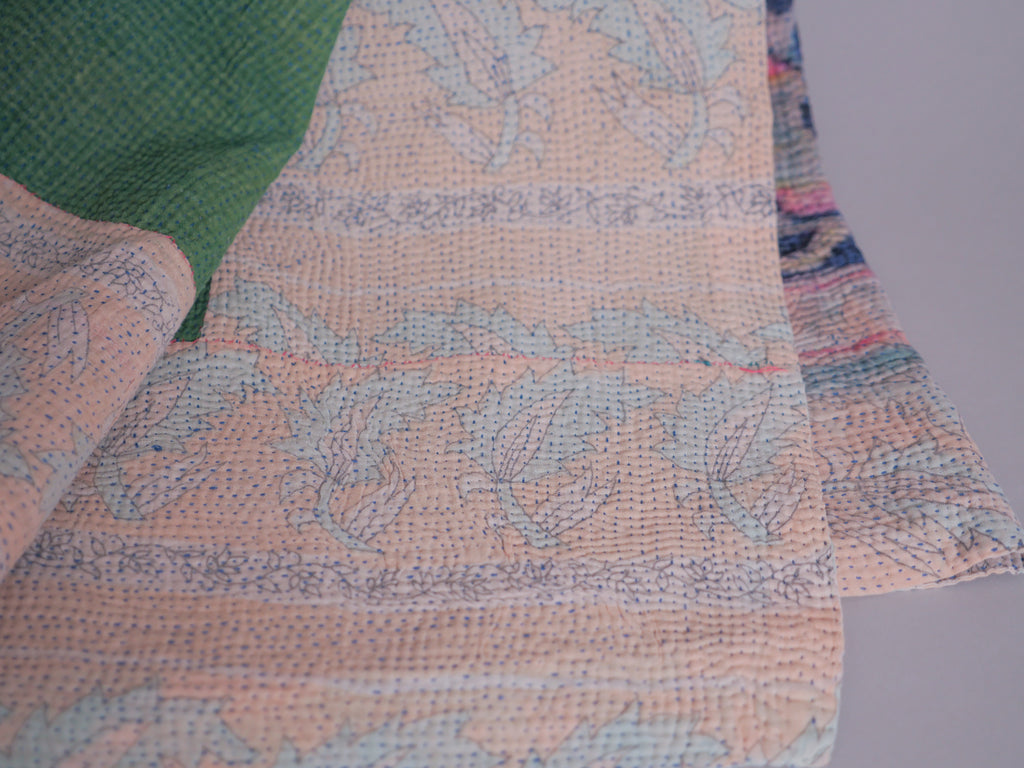 Kantha brodé main imprimé