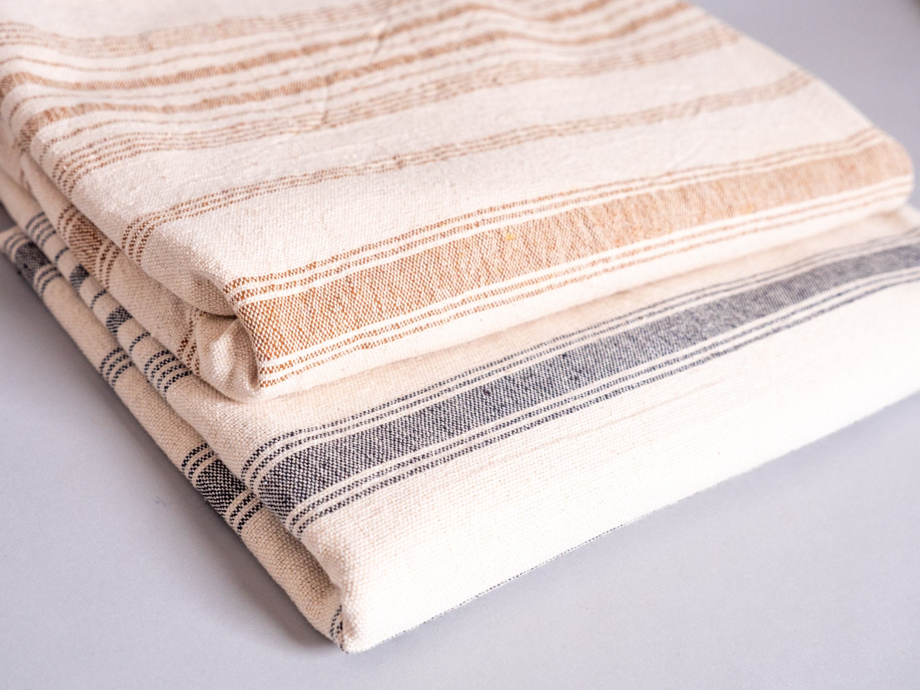 Hand loomed striped cotton towel