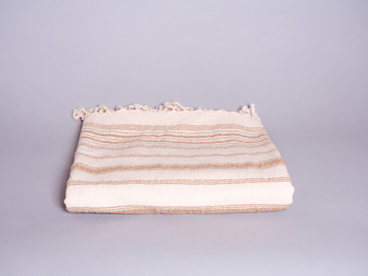 Serviette Tissé main : ochre stripe Main image