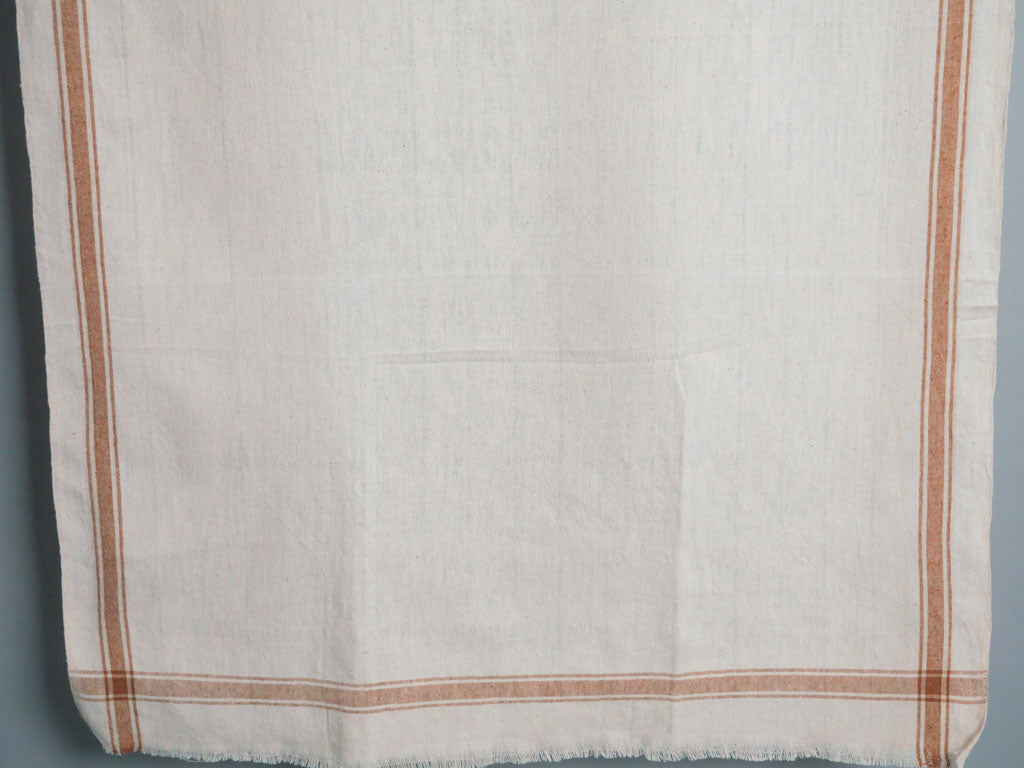 Handwoven towel: ecru cotton with sand edge