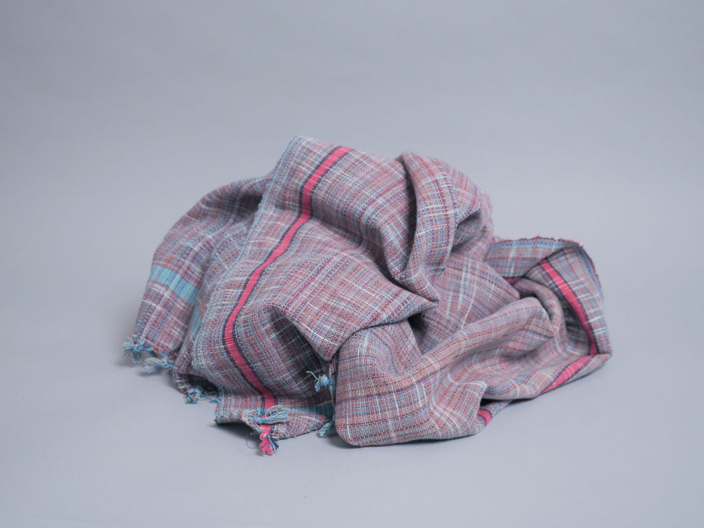 Handwoven cotton towel, Dusk. Mixed-yarn weave. Main image