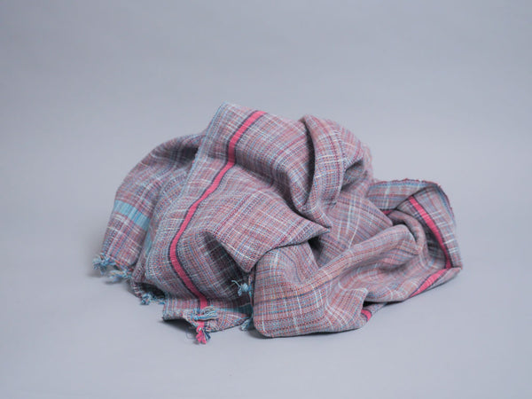 Handwoven cotton towel, Dusk. Mixed-yarn weave.