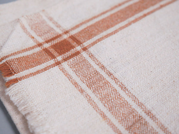 Handwoven towel: ecru cotton with sand edge