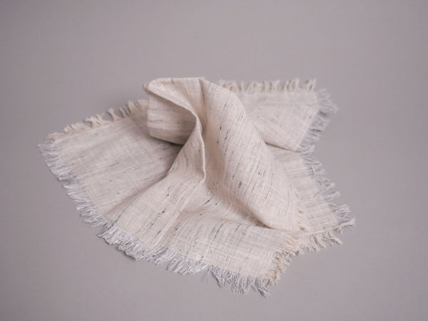Set of 4 pure cotton napkins, handwoven by artisans