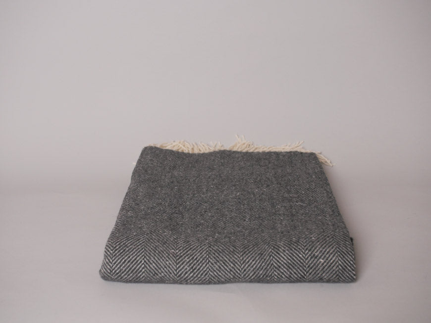 Couvertures Irlandaise, laine fine gris