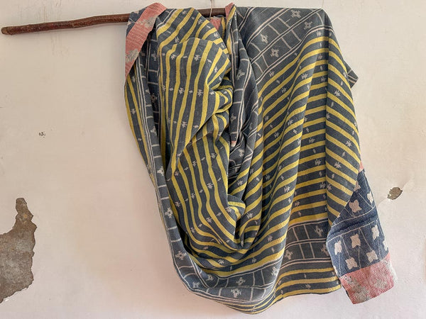 Vintage Kantha Bedspread in Recycled Cotton: Very Pastel