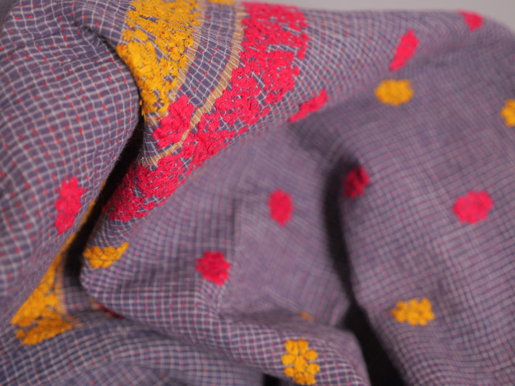 Couvre-lit Kantha Vintage en Coton Recyclé