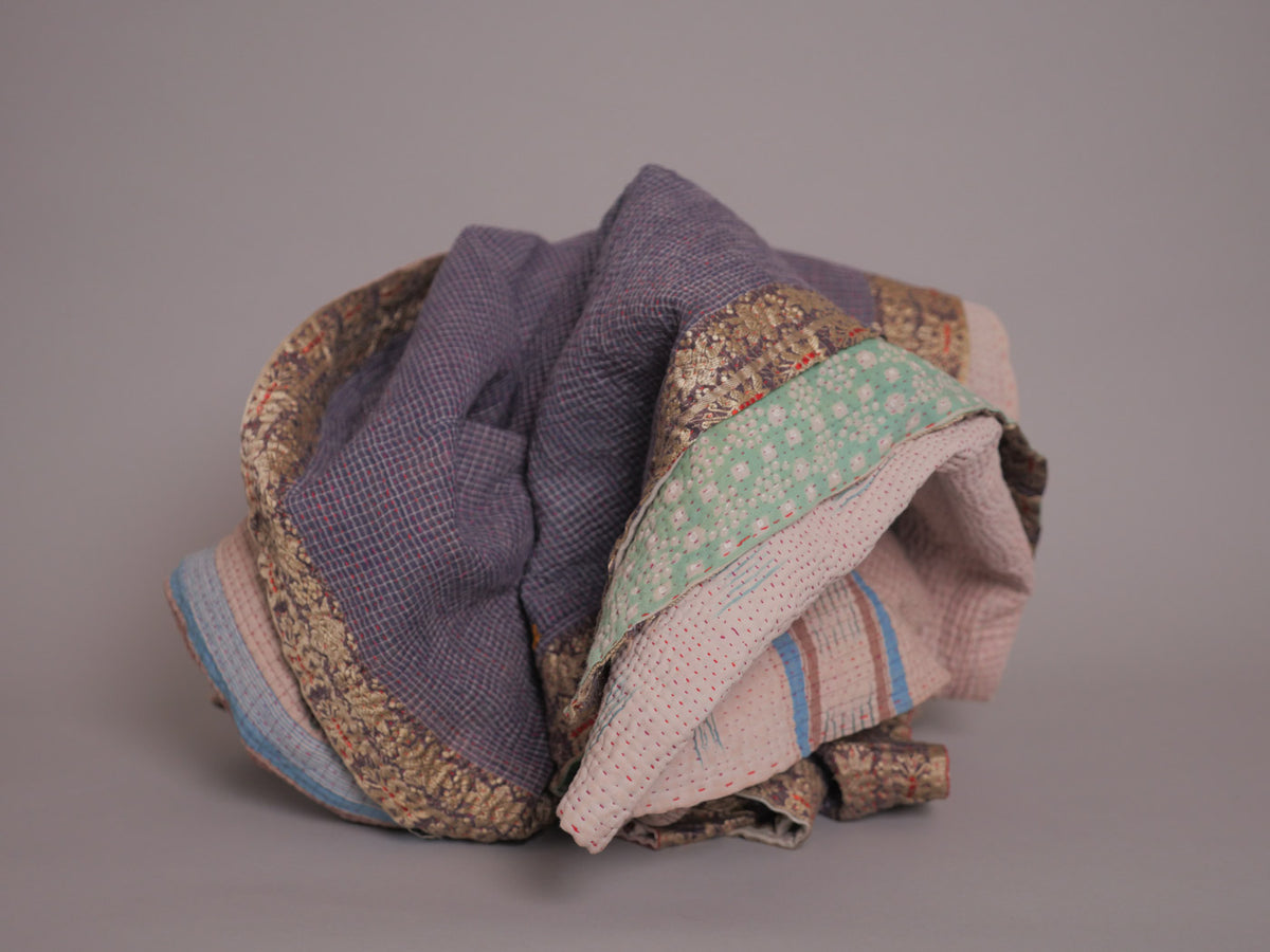 Couvre-lit Kantha Vintage en Coton Recyclé Main image