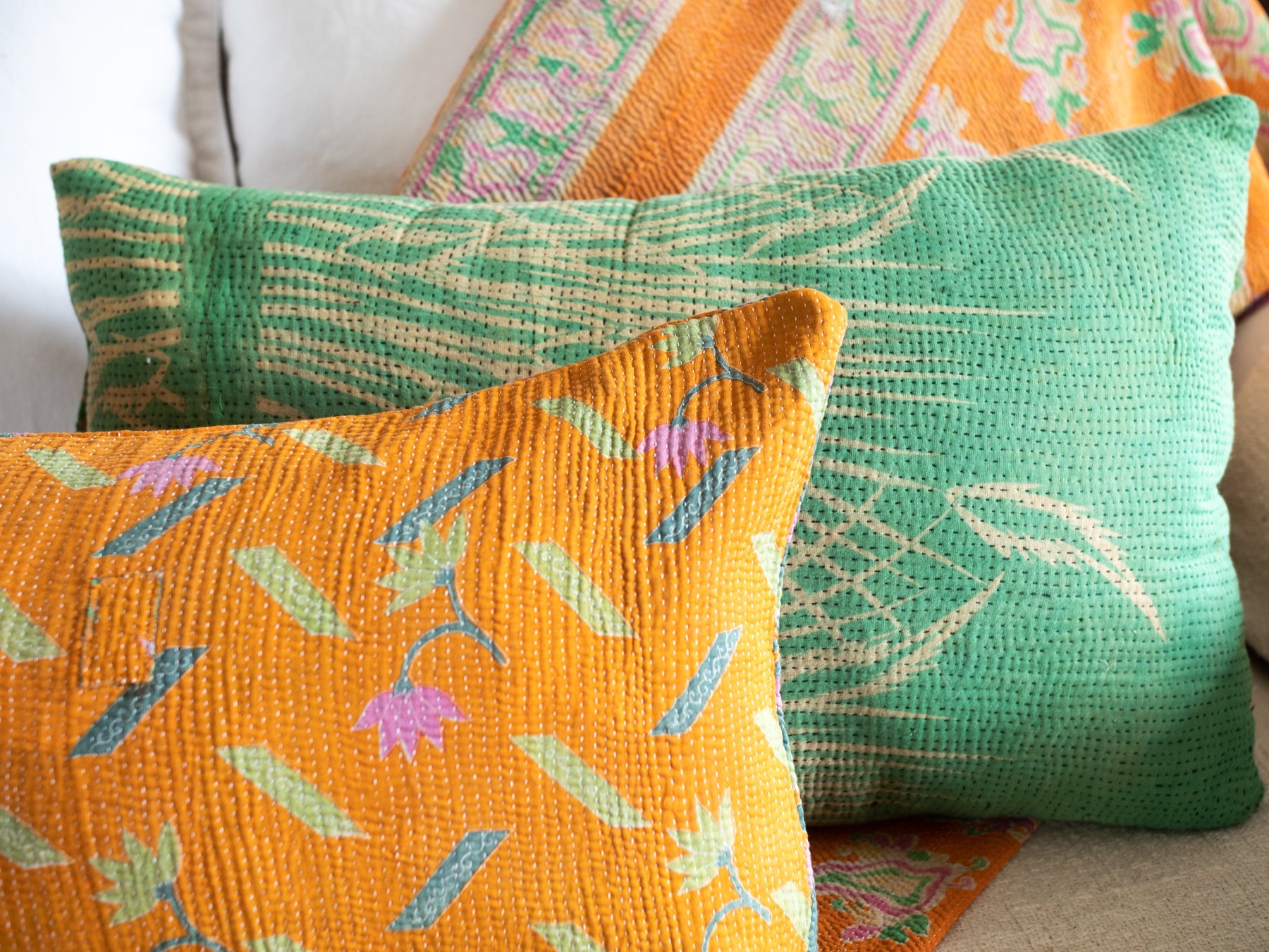 Vintage Kantha cushion