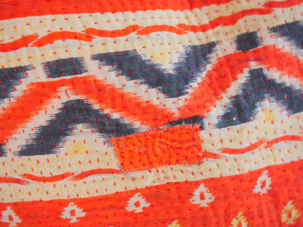 Poppy Fields, Vintage Kantha cushion cover