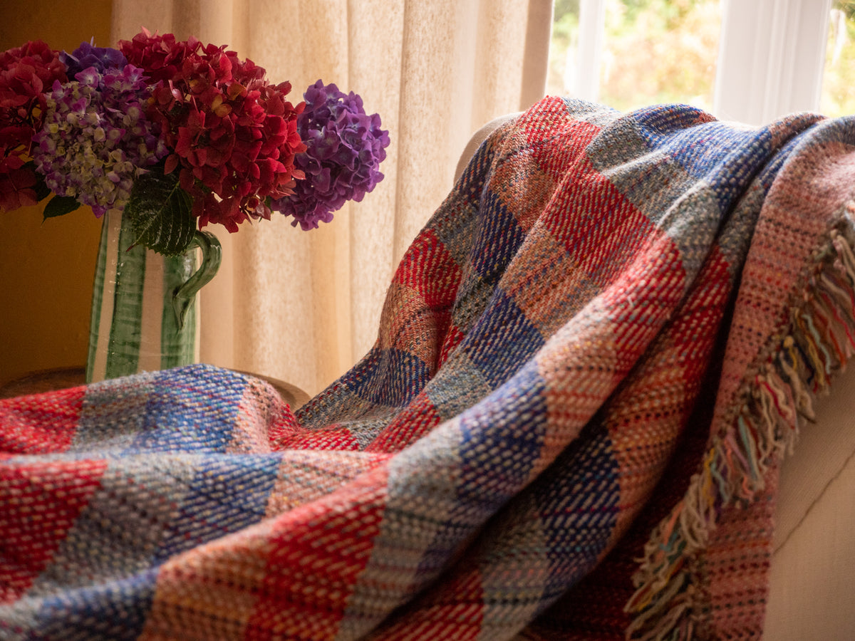 Recycled wool khadi throw