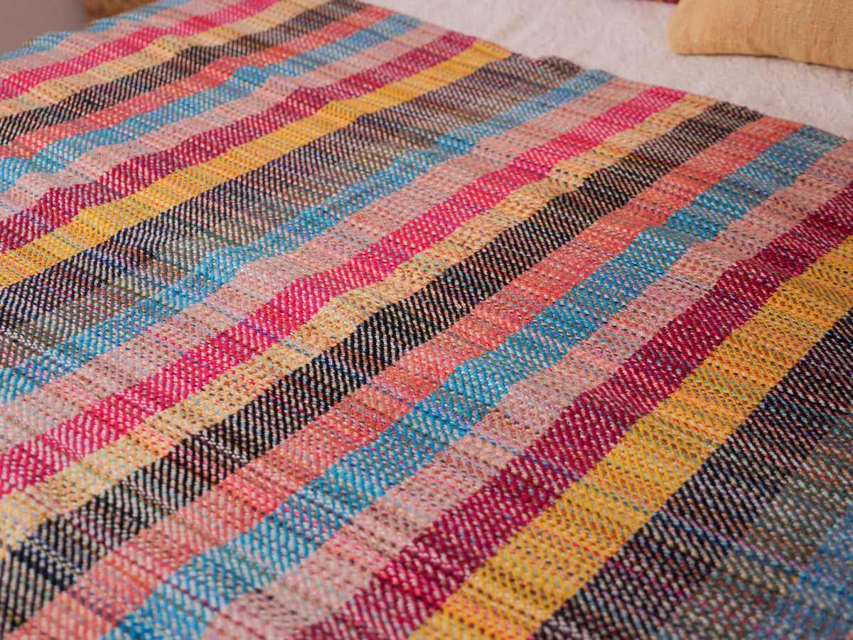 Khadi blanket, handwoven in recycled wool No.331