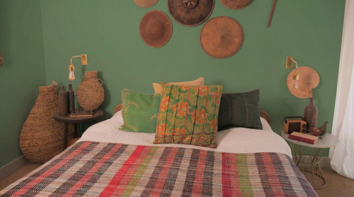 Khadi blanket, handwoven in recycled wool No.126 Main image