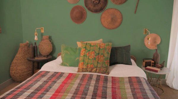 Khadi blanket, handwoven in recycled wool No.126