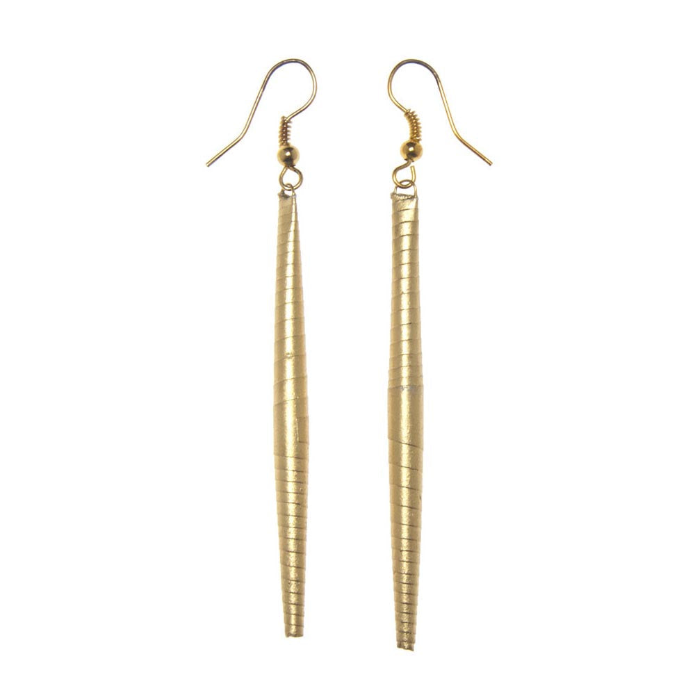 elegant gold bead earrings handmade using 100% recycled pape