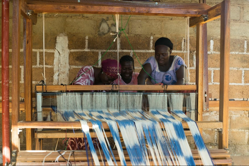 Weaving at Afrika Tiss in Ouagadougou.