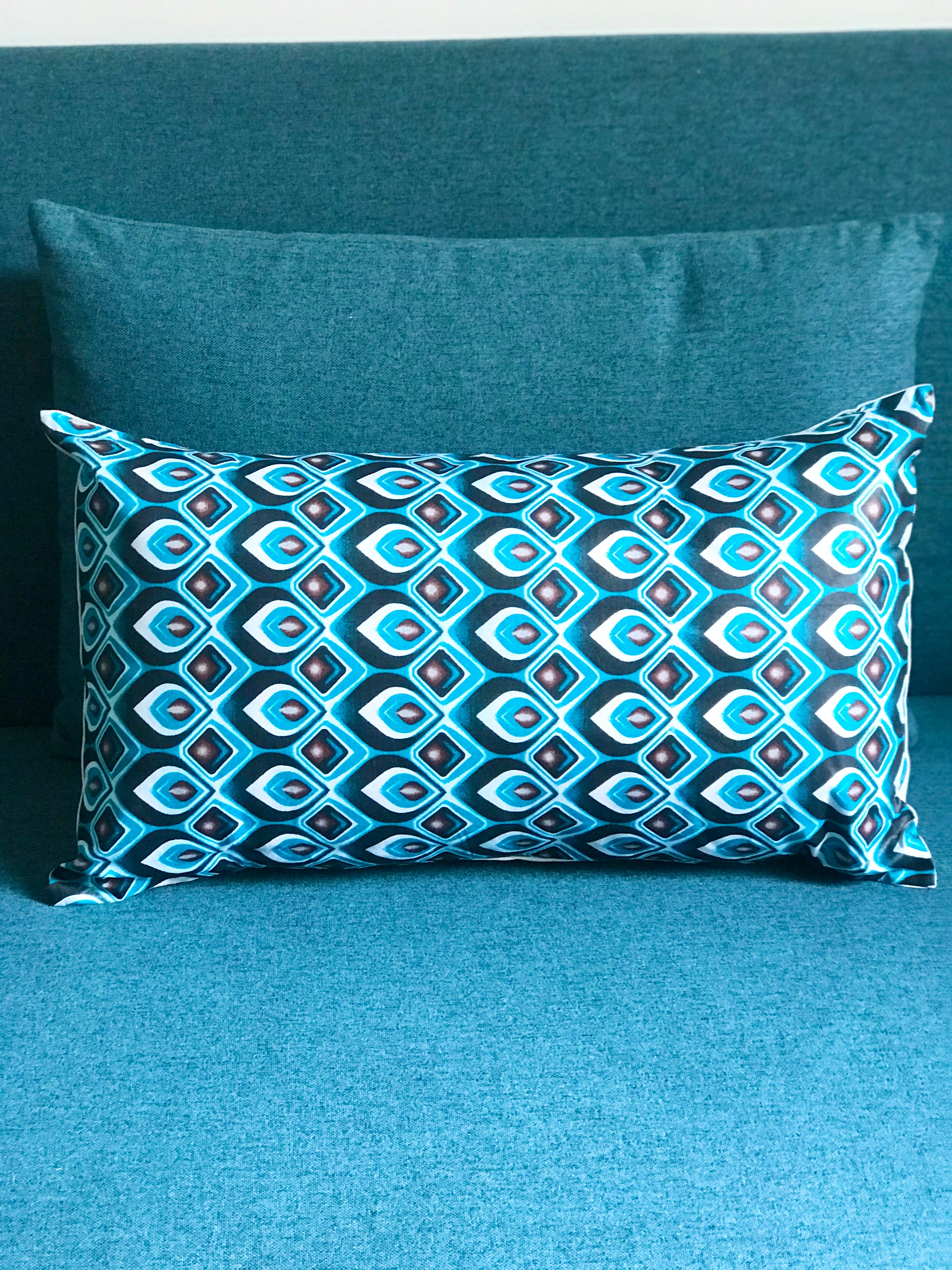 Retro petrol petal cushion Secondary image