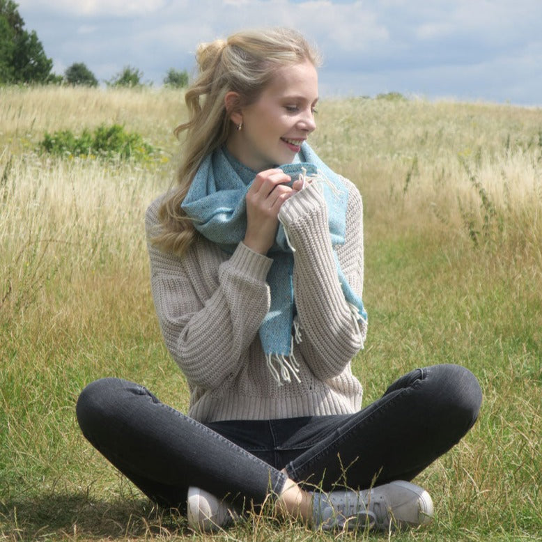 Merino wool scarf, oval weave, supersoft