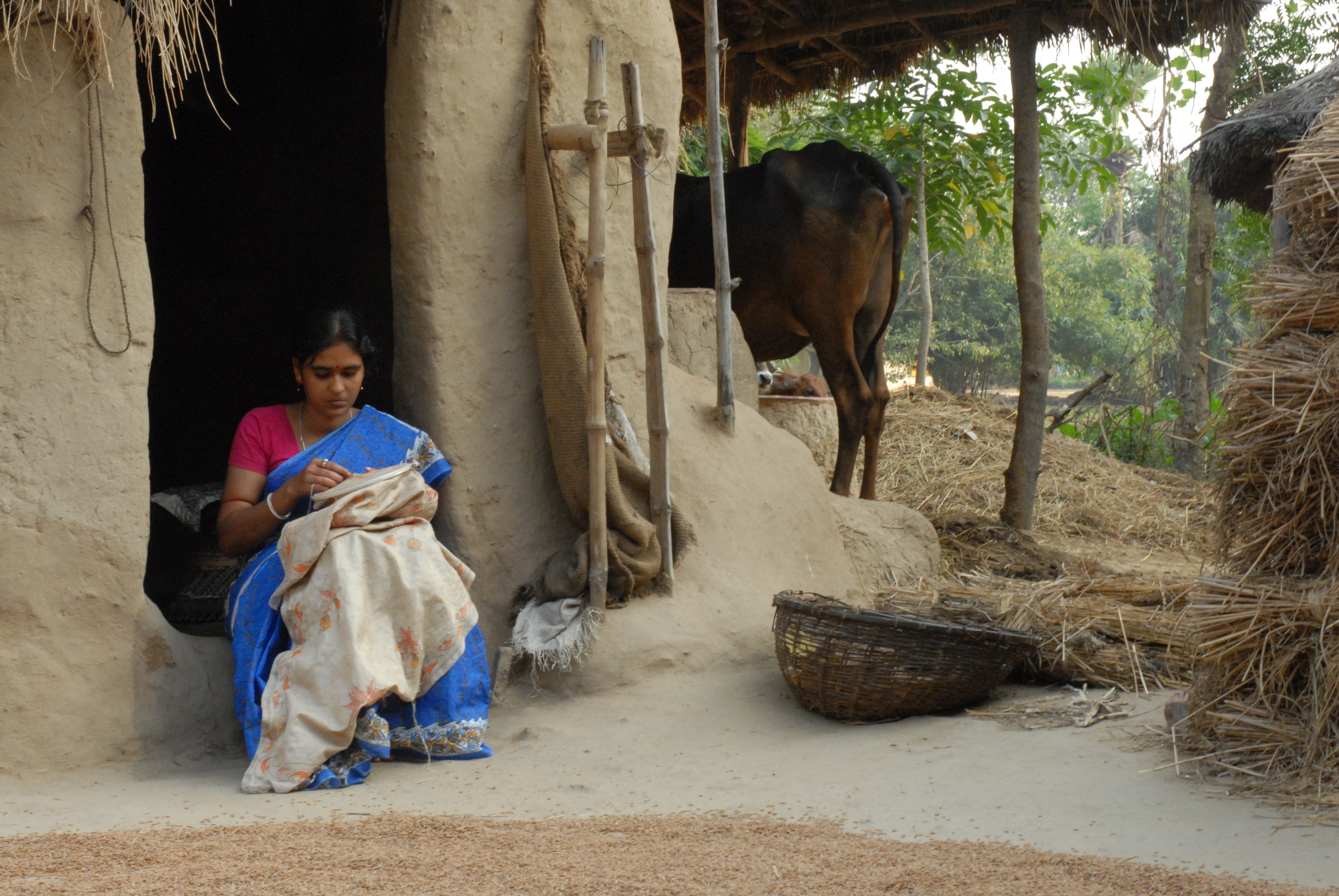 Kantha making, India