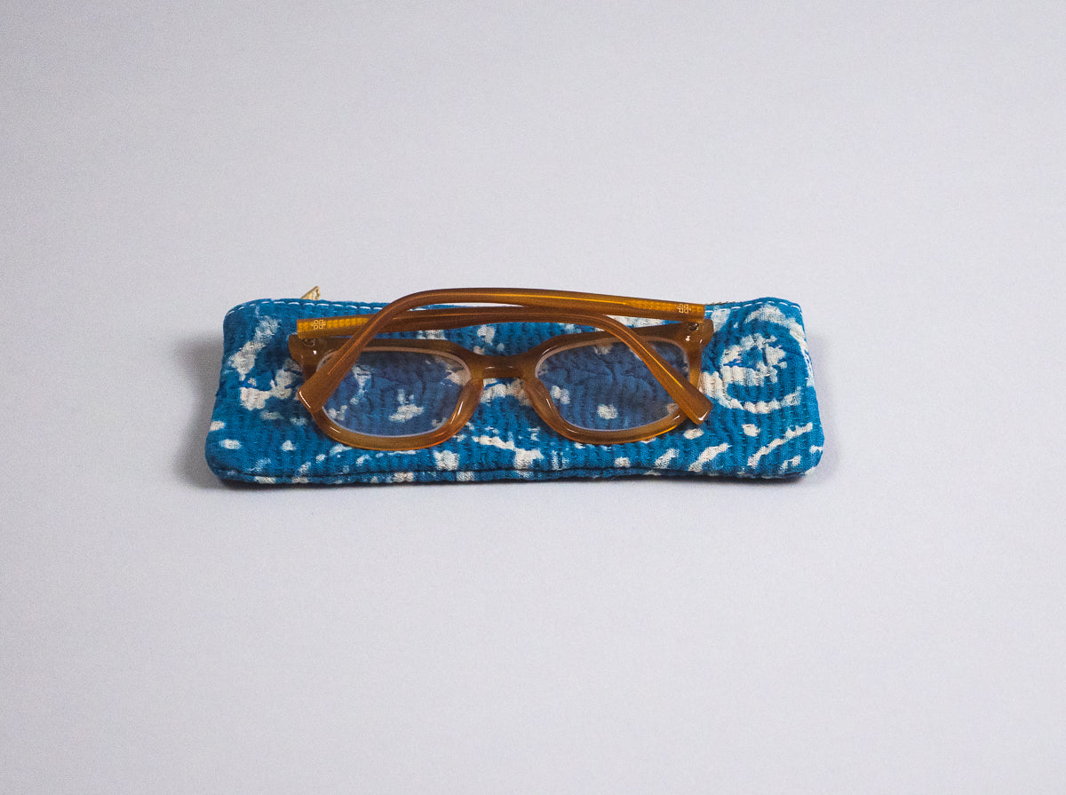 Pencil, make up, glasses case in recycled cloth