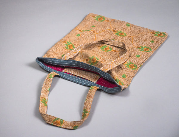 Kantha Sac en coton recyclé. Tote bag in cotton.