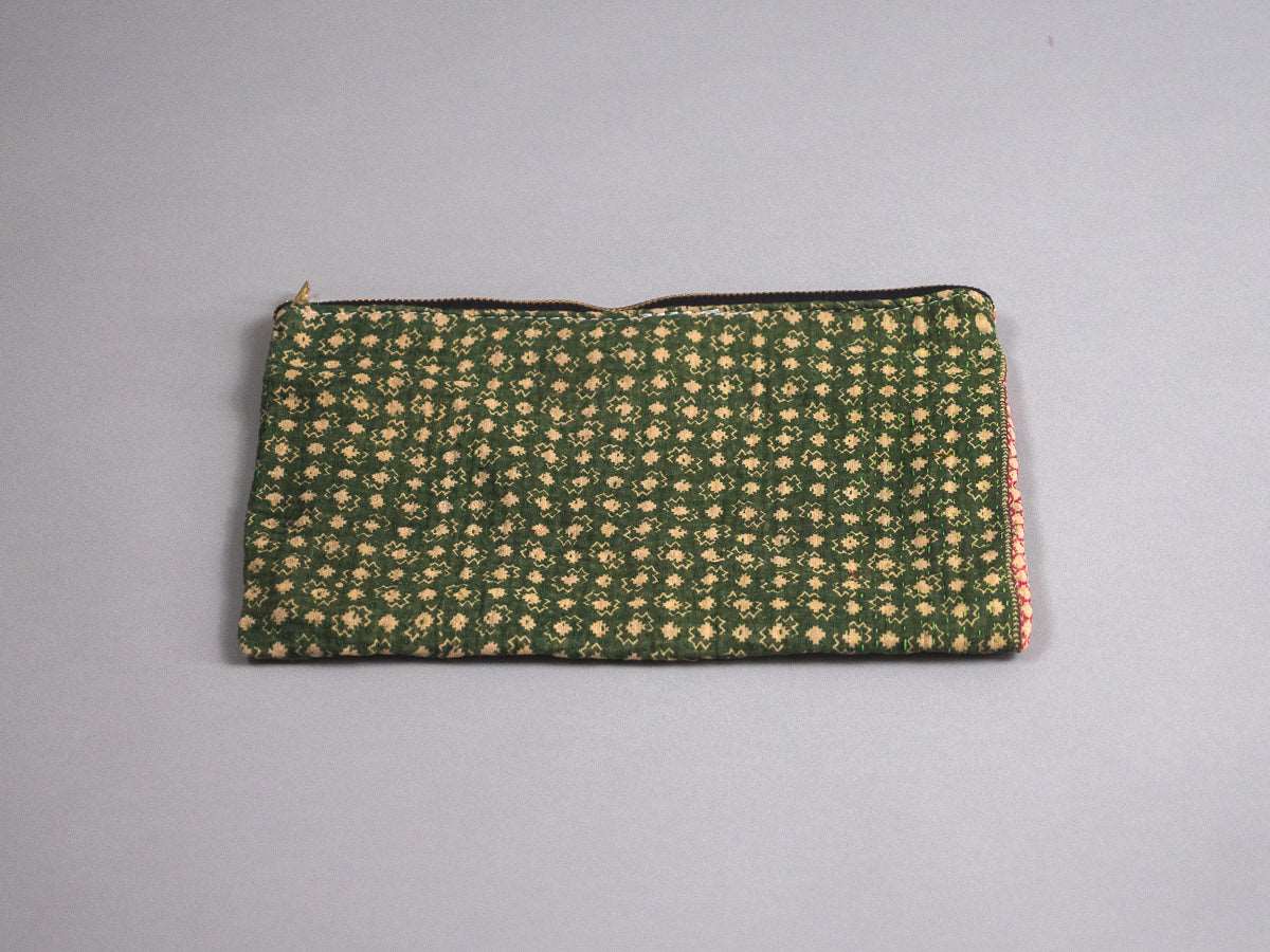 Vintage Kantha pouch in recycled cotton