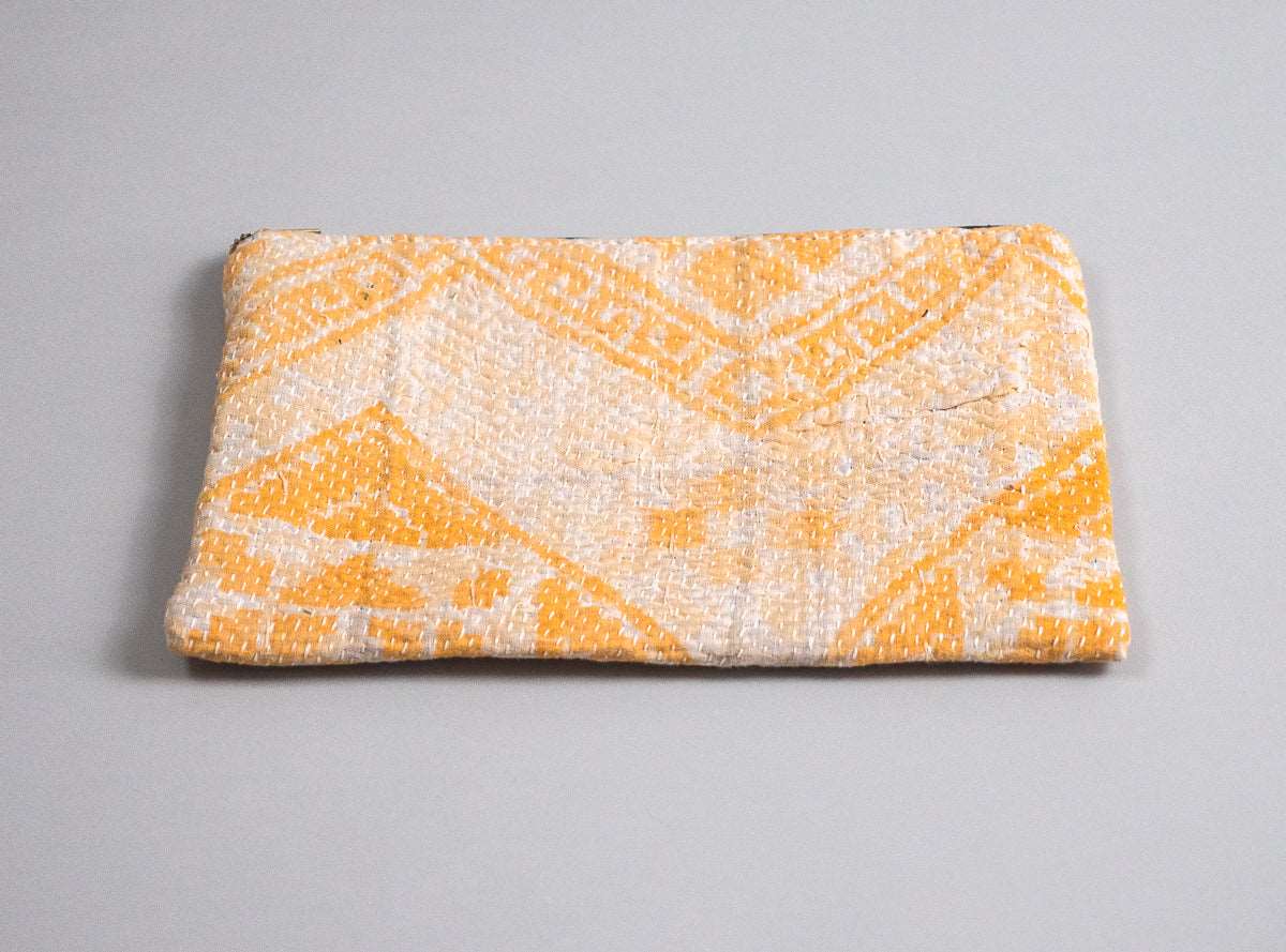 Kantha pouch in recycled cotton