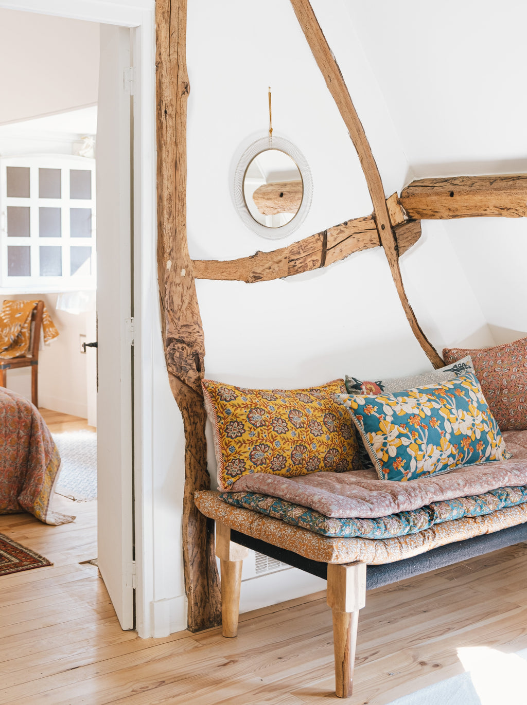 Pankha blockprint cushion