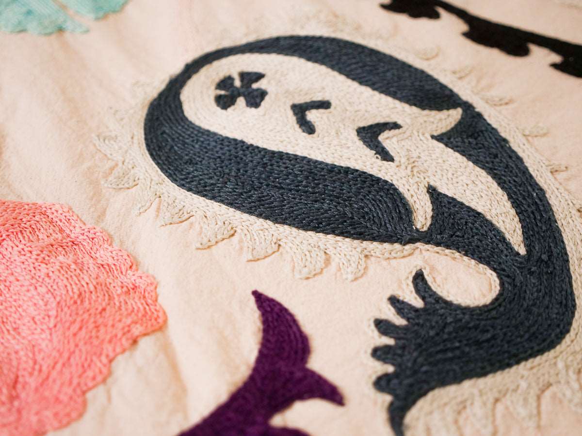 Mochi embroidered textile, No.4