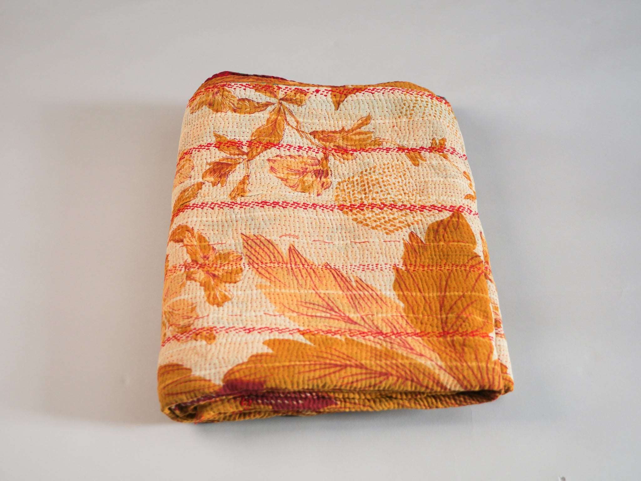 Kantha quilt in recycled cloth