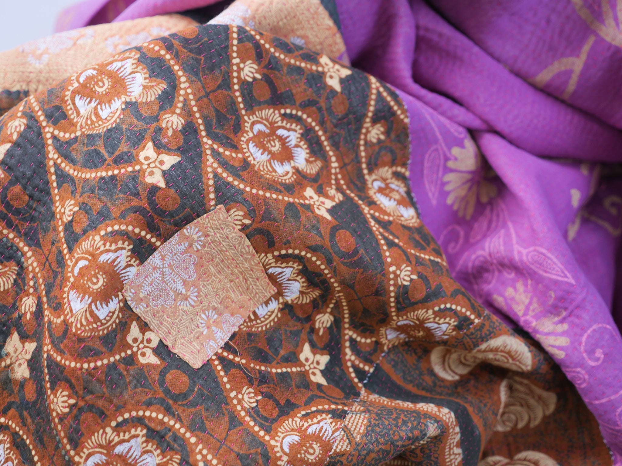 Kantha quilt, vintage cotton