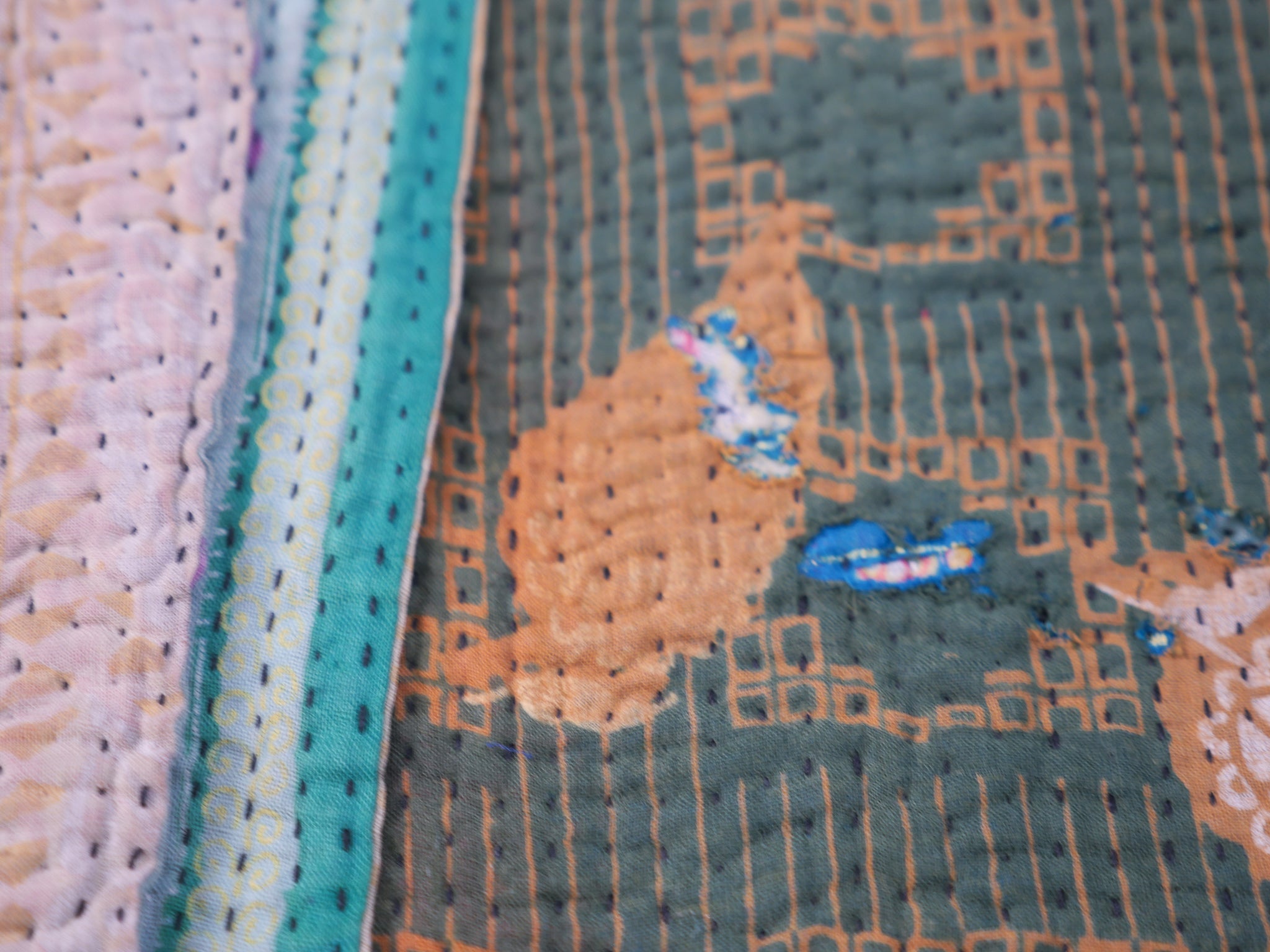 Kantha quilt in vintage cotton