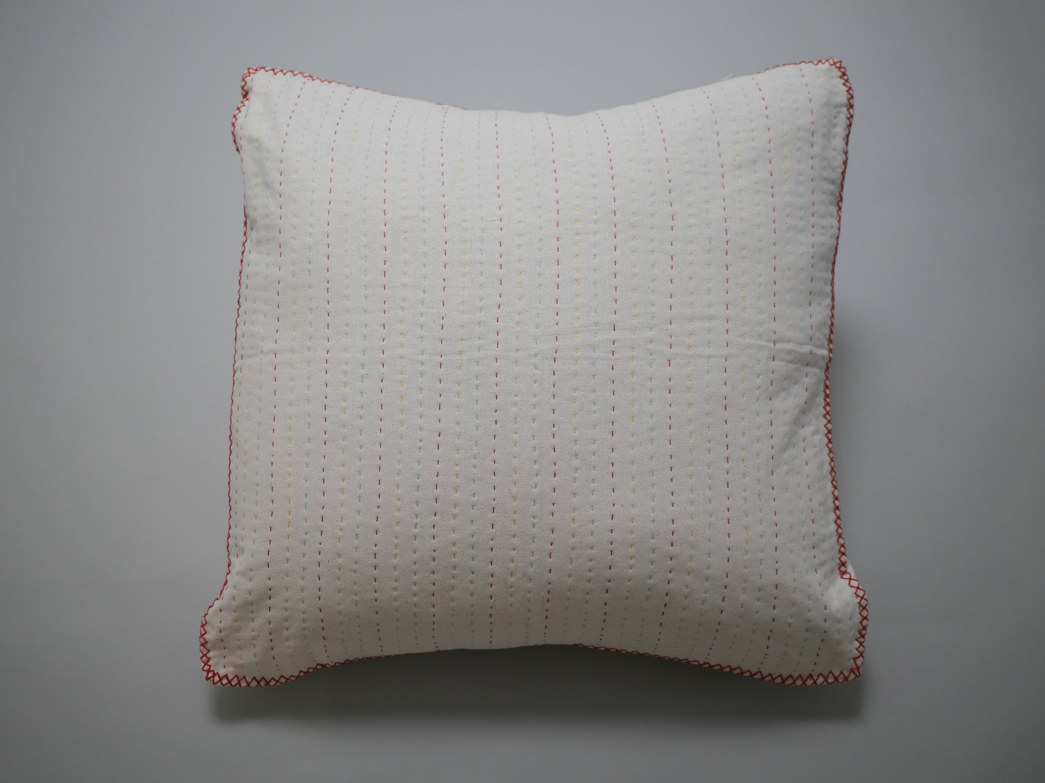 Contemporary Kantha cushion, red Secondary image