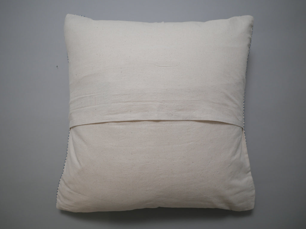 Contemporary kantha cushion, blue