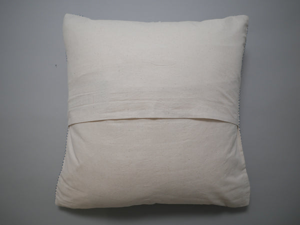 Contemporary kantha cushion, blue