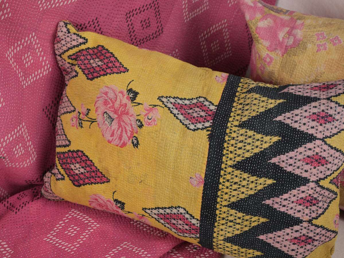 Vintage Kantha cushion cover