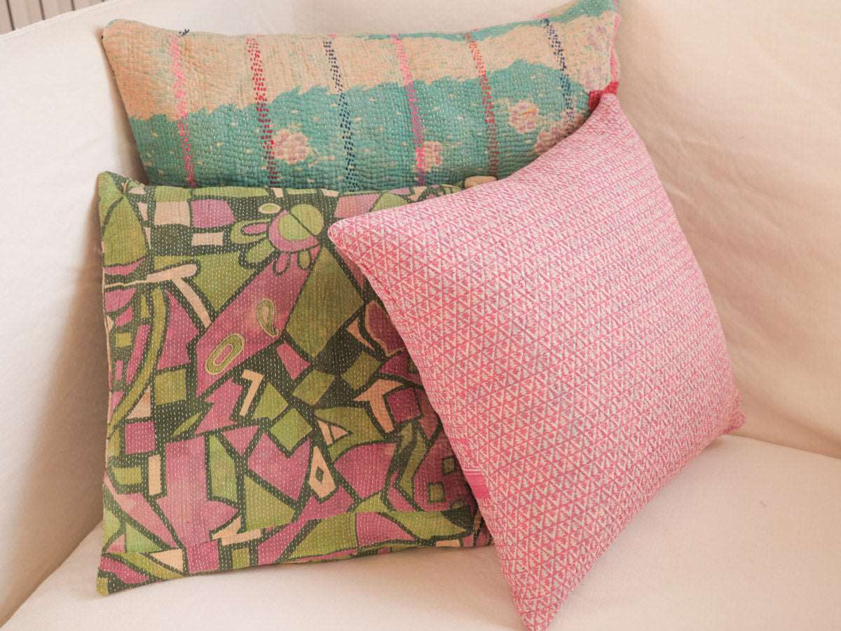 Vintage Kantha cushion covers