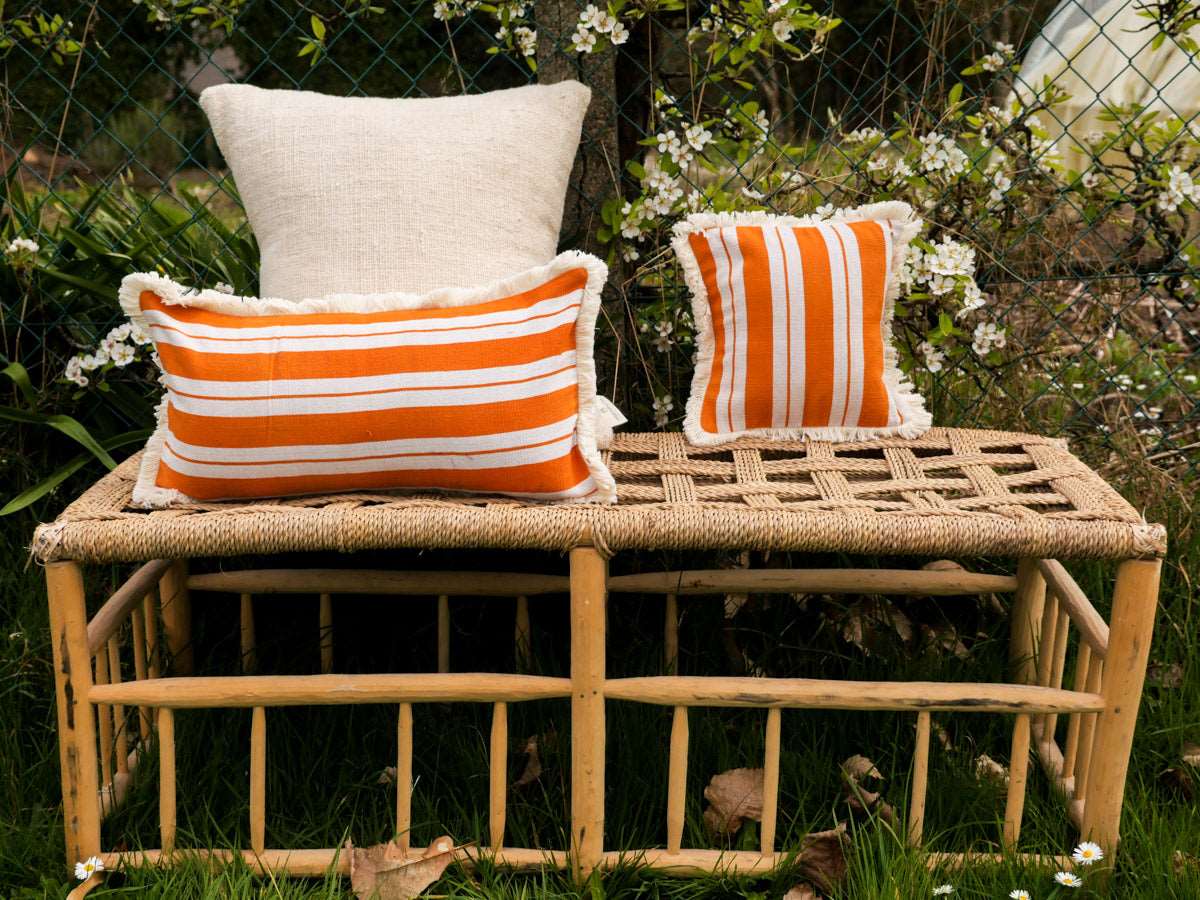 Ouaga stripe cushion, hand made in Burkina Faso and Paris