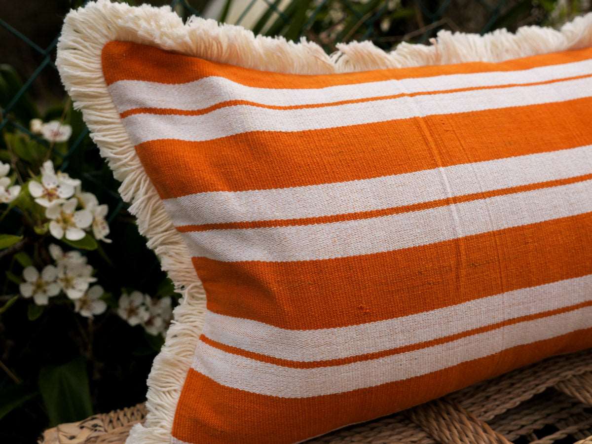 Ouaga stripe cushion, hand made in Burkina Faso and Paris