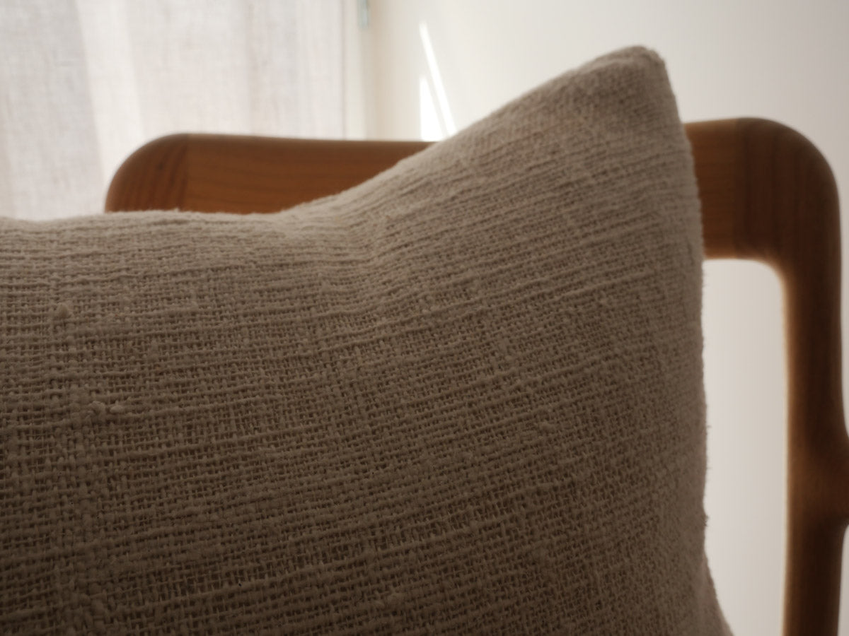 Handloomed cushion cover, natural recycled cotton Secondary image